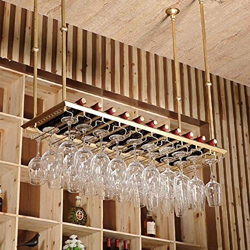 NEOCHY Wine Rack Bar Floating Ceiling Glass Frame Hanging Goblet Rack Wall Shelf Storage Rack Modern Wall-Mounted Living Room Decoration
