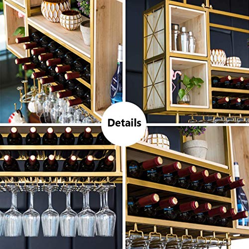 EYLINK Wine Racks,Solid Ceiling Hanging Wine Rack Storage Holder Metal Cabinet Wine Bottle Rack Wine Cooler Decorative Display Shelves