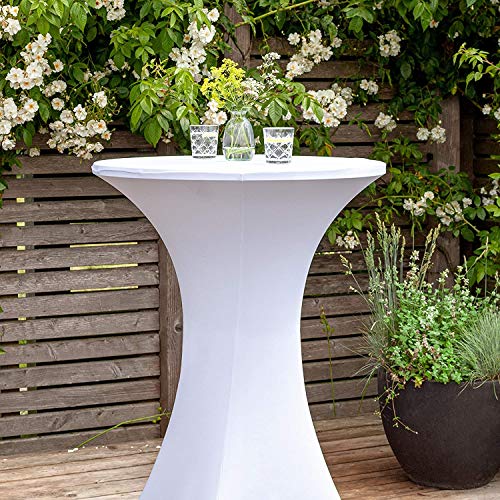 Namvo Spandex Cocktail Tablecloth, Stretch Table Cloth Cover Elastic Table Covers for Round Cocktail Table Bistro Tables Wedding Party Outdoor Ce
