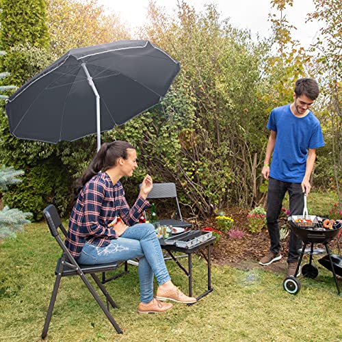 Relaxdays Sun 180 cm, 8 Polyester Ribs, Tilt Function, Garden Umbrella