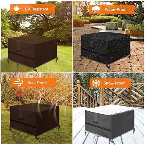 Patio Furniture Covers Waterproof - 125x125x74cm Cube Outdoor 2 - 4 Seater Cube Rattan Garden Furniture Cover - 600D Heavy Duty Outside Sofa Prot