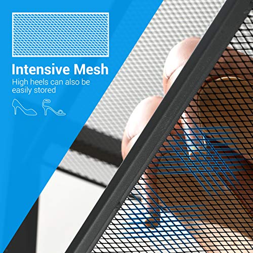 SONGMICS 4-Tier Shoe Rack, Shoe Organizer, 12-16 Pairs of Shoes, Metal Shoe Rack Storage,Smoky Gray ULMR84GC