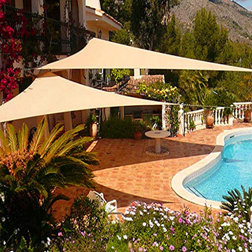 OldPAPA Sun Shade Sail Waterproof Triangle Sun Shade UV Block Sunscreen Awning Garden Beach Patio Canopy 3x3x3m, ArmyGreen