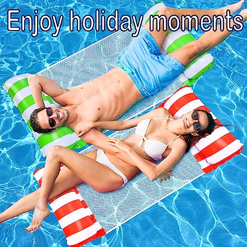 Lubibi 2 Pack Inflatable Pool Floats, Swimming Pool Floats for Kids Adults Inflatable Pool Lounger For Travel