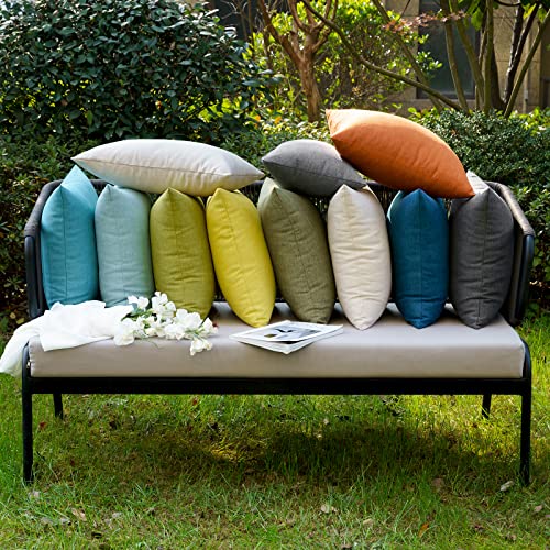 EMEMA Outdoor Cushion Covers Waterproof Decorative 12 x 20 Inch Throw Pillow Covers for Furniture Patio Couch Garden Green Sofa Bed Linen Balcony