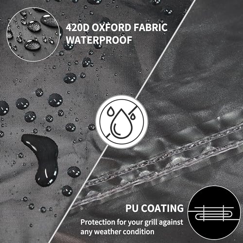 Funshot Garden Sunbed Lounger Cover with Air Vent, Waterproof, Windproof, Anti-UV, Heavy Duty Rip Proof 420D Oxford 220x80x35/55cm Fabric Outdoor