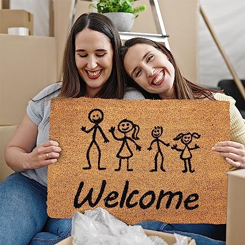 Relaxdays Coir Doormat, 80% coconut 20% plastic, Natural/Black, 40 x 60 cm