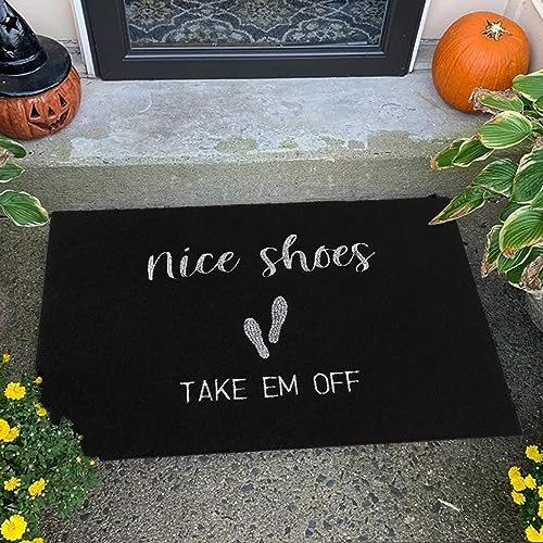 MTOUOCK 17" x 30" Welcome Mats Outdoor, No Slip Funny Front Door mat for Home Entrance, Easy Cleaning Welcome Matt for Front Door, Low Profile Cu