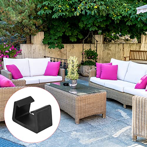 PATIKIL Patio Furniture Clips, 8 Pack Sofa Rattan Furniture Clamps Wicker Fixed Connection Chair Fasteners for Outdoor Garden, Black