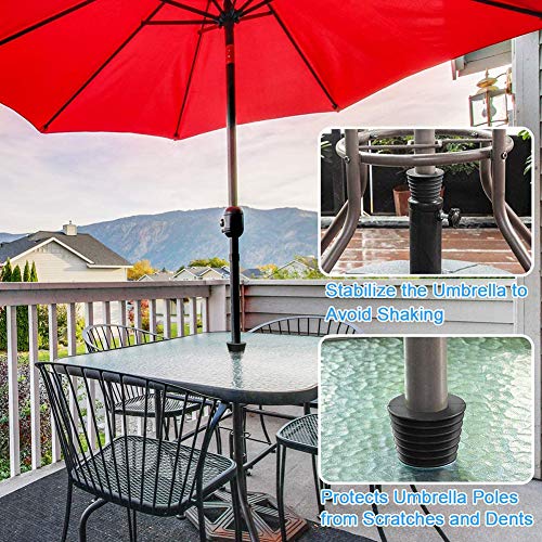 DUDNJC 2 Pcs Patio Umbrella Cone Umbrella Wedge Plug, 1.5 in Parasol Base Stand, Patio Table Hole Ring Plug for Glass Patio Garden Beach Table Um