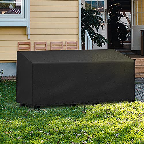 FlyLemon 3 Seater Garden Bench Cover,Breathable 420D Oxford Fabric, Waterproof UV Resistant Outdoor Bench Seat Cover (163 x 66 x 63 / 89cm)