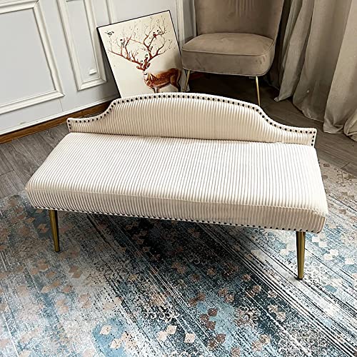 Luxurious End Of Bed Bench With Backrest,Velvet Upholstered Bedroom Bench Dining Bench,Modern Ottoman Bench Seat Entryway Bench Furniture Decor-W