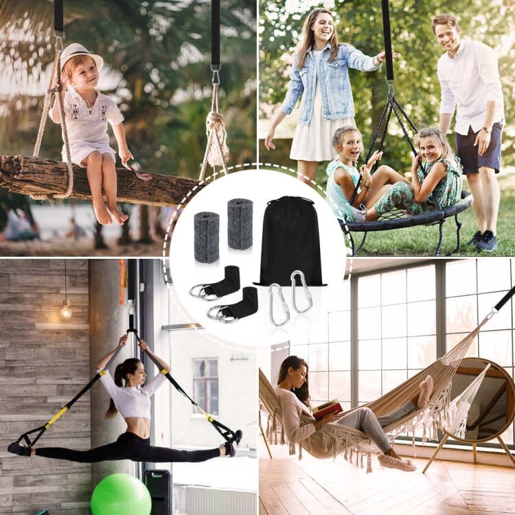 flintronic Tree Swing Straps Hanging Kit, Hammock Straps Tree Swing Straps, Swing Seat & Attachments, Ultra Strong 1.5M Hammock Strap Holds 1700l