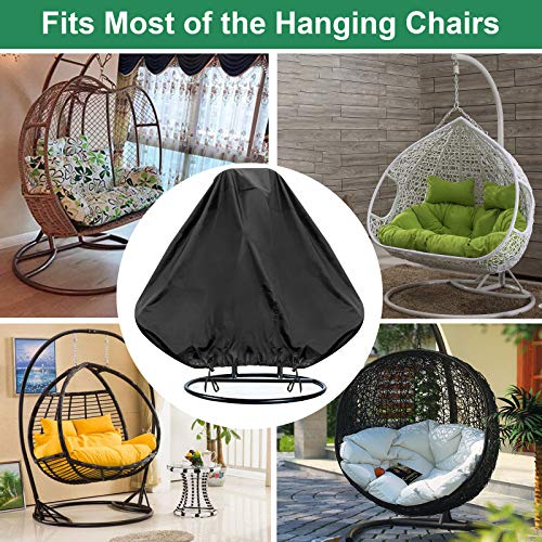 INMUA Egg Chair Cover Waterproof, Patio Hanging Chair Cover Rip Proof 420D Heavy Duty Oxford Fabric Windproof, Anti-UV Rattan Wicker Swing Chair