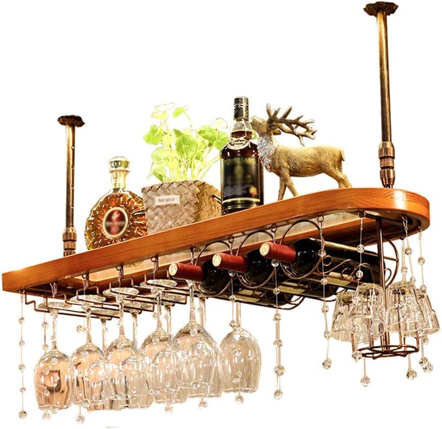 EMISOO Wall Mounted Wine Rack,Hanging Bar Glass Rack,Hanging Bottle Holder,Storage Store Red, White, Champagne, Home & Kitchen Décor Storage Hold