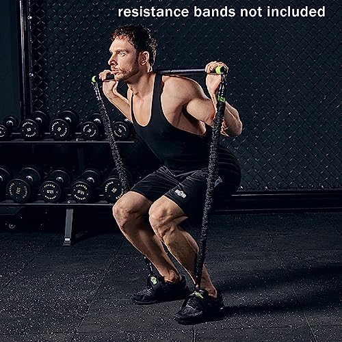 INNSTAR Portable Resistance Bands Bar, Workout bar for Powerlifting Strength Training Cardio Exercise and Home Gym