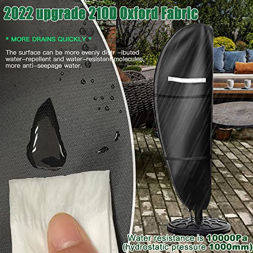 Parasol Cover Waterproof Cantilever Parasol Protective Cover 420D Outdoor Umbrella Cover for 2 to 4m Oxford Fabric Garden Outdoor Umbrella (280 x