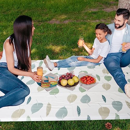 HXMJIED Rectangular Wipeable Table Cloth, 137x180cm Leaves Pattern Tablecoths PVC Wipe Clean Table Cloth Waterproof Stain-proof Square Tabletop P