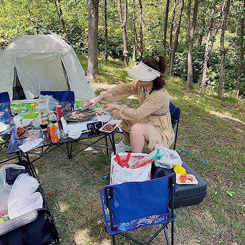 Olrla Roll up Picnic Table and 4 Foldable Chairs Set for Kids and Teens, Beach Party, RV Travel, BBQ, Maple Leaves