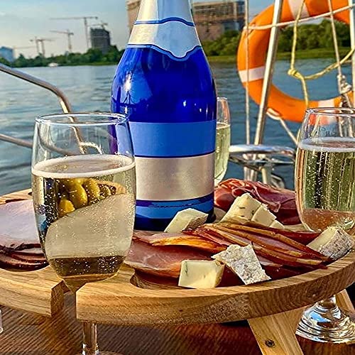 Giilayky Folding Portable Picnic Table, Outdoor Fold Up Camping Camp Table Small Wood Wine Picnic Table,Small