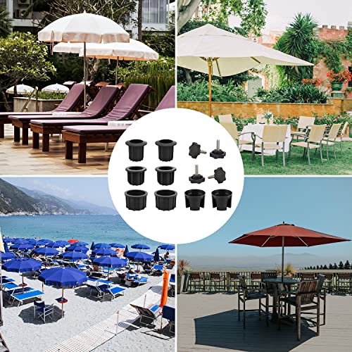 Kingovalley 12 Pcs Umbrella Base Stand Replacement Parts, Patio Umbrella Stand Replacement Parts with 4 Pcs M8 Thread Replacement Hand Knob for P