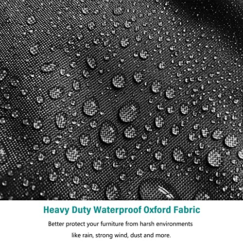 Garden Furniture Covers, Square Outdoor Furniture Cover Waterproof, 600D Durable Heavy Duty Patio Table Cover, Windproof Patio Cover Black Fits u