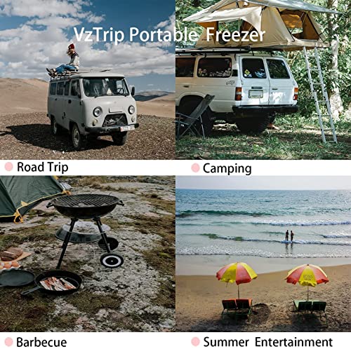 SXxingkong 42 Quart Portable Car Freezer, 12 Volt Outdoor Refrigerator Low Noise With Portable Cup Holder For Vehicles, Trucks, RVs, Camping - 12