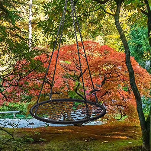Display4top Outdoor Swing, Giant 40" Round Web Tree Net Swing Swing Set Anchors Hanging Ropes 400 lbs Capacity, Adjustable length hanging ropes E