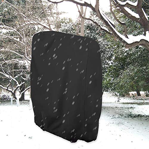 Folding Reclining Chair Cover, 210D Oxford Fabric Garden Stacking Chair Covers, Patio Folding Sunbed Sun Lounger Covers with Storage Bag (Black)