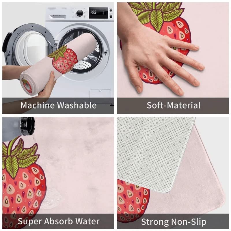 N/A Strawberry Fields Polyester Doormat Rug Carpet Mat Footpad Non-slip Sand Scraping Entrance Kitchen Bedroom Balcony (Color : D, Size : 40x60cm