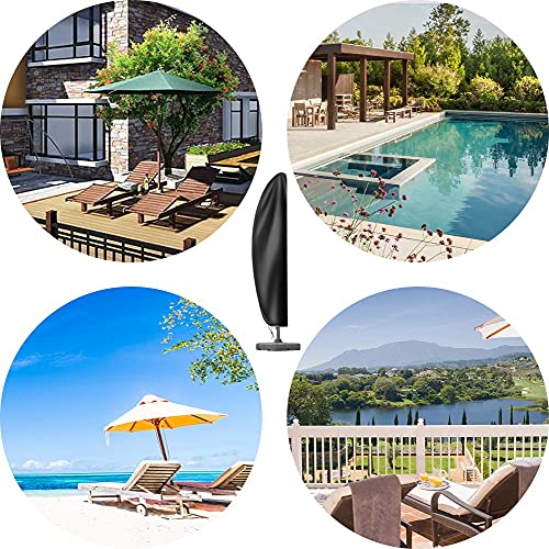 Cantilever Parasol Cover,Waterproof Garden Umbrella Cover with Zip, Fit for 2 to 4 m Patio Large Overhanging Outdoor Parasol 210D Oxford UV Resis