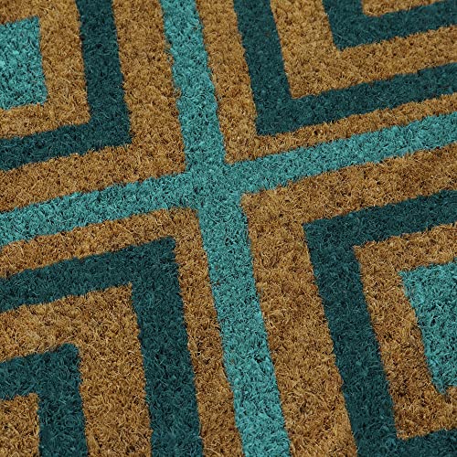 JVL Eco-Friendly Latex Backed Coir Door Mat, Rhombus,Natural,40 x 70 cm Approx.