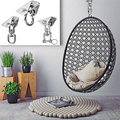 MIN-XL Heavy Duty Swing Hangers, Stainless Steel Swing Hook for Ceiling Wooden Porch, Gym Yoga Suspension Hooks, 450KG Capacity