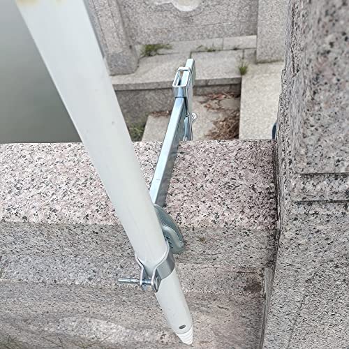 Mikytoper Sun Parasol Holder, Extended Heavy Duty Metal Patio Umbrella Clamp Stand, Outdoor Umbrella Holder for Balcony Bench Deck Railings, Clam