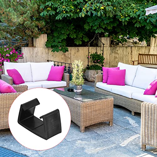 PATIKIL Patio Furniture Clips, 16 Pack Sofa Clamps Fixed Buckle Rattan Chair Fasteners for Outdoor Garden, Black