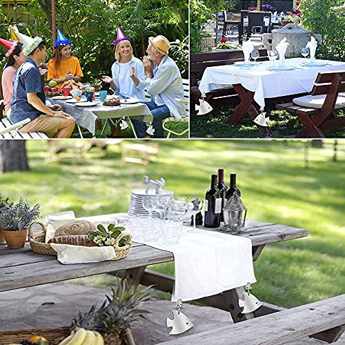mellystore 8PCS Stainless Steel Tablecloth Weights Outdoor Tablecloth Clamps Tablecloth Weights with Clips Decorative Tablecloth Clips for Party,