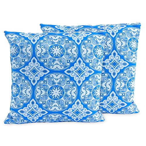 Gardenwize - Pack of 2 Outdoor Scatter Cushions, Garden Furniture Cushions - Covers & Pillows (Gold Palm)