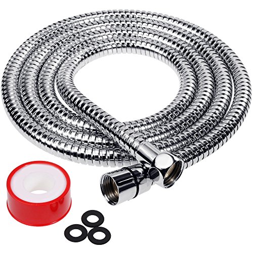 Rovtop 2M Shower Hose, Suitable for All Shower Heads, Flexible Shower Pipe, Stainless Steel Shower Hoses Chrome Plated, Universal Chrome Shower w