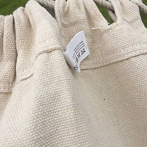 Handmade Cotton Woven Balcony Hammock Hanging Rope Chair Porch Swing with Crochet Fringe for Backyard Patio Garden Outdoor and Indoor Boho Style