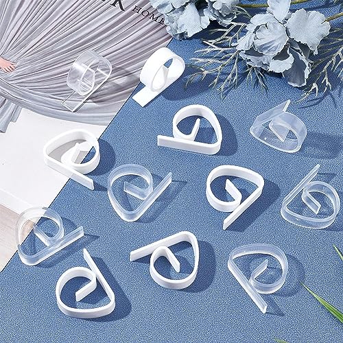 GORGECRAFT 28Pcs 2 Colors Plastic Tablecloth Clips Table Cloth Clamps Skirt Clips Hold Down Table Cover Holder for Home Kitchen Outside Picnics W