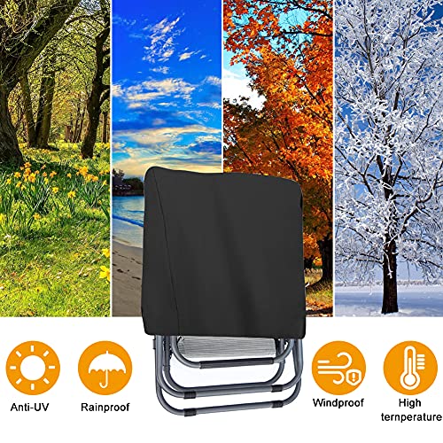 panthem Folding Reclining Chair Cover Waterproof, 2 Pack 210D Oxford sunlounger Deck Sunbed Sun Lounger Covers with Bag, Foldable Garden sun loun