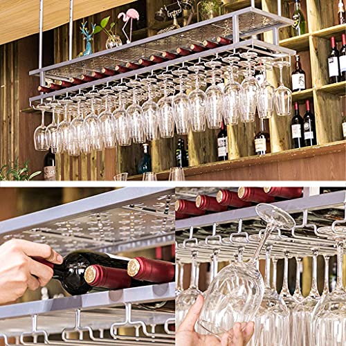 EYLINK Wine Racks,Wine Glass Rack Cabinet Holder - Wall Bottle Glass Shelf Ceiling, Wine Cabinet Barniture, Wine Storage Display Decor,60Cm