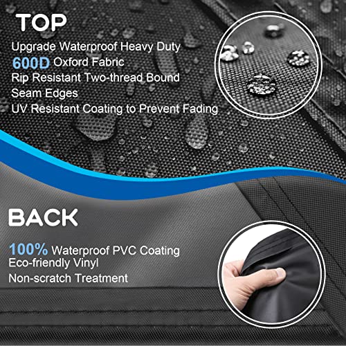 L-Shape Furniture Cover, 600D Oxford Waterproof Garden Sofa Cover, Heavy-duty Sectional Sofa Covers, Windproof Anti-UV Heavy-duty, with Handles f