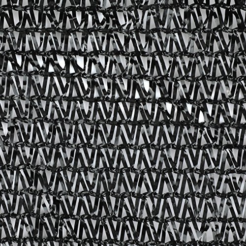 Shade Netting 70%-75% Sunblock Shade Cloth - Black Bulk UV Resistant Fabric Mesh Tarp for Greenhouse Plant Shade Net Taped Edge with Grommets Inc
