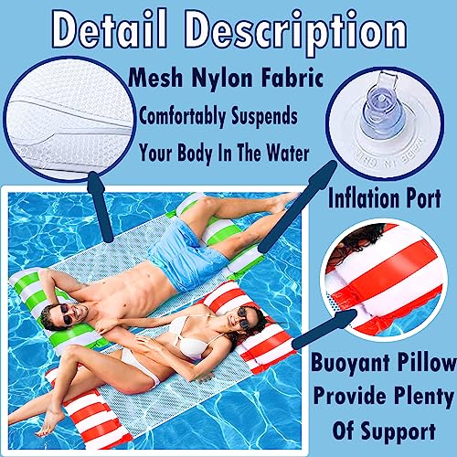 Lubibi 2 Pack Inflatable Pool Floats, Swimming Pool Floats for Kids Adults Inflatable Pool Lounger For Travel