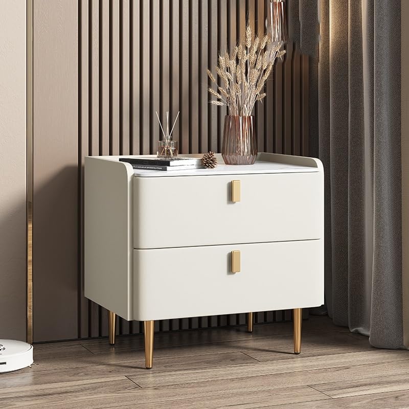 JYDQM Bedside Cabinet Home Bedroom Rock Panel Bed Side Cabinet Northern Europe Real Polar Storage Cabinet