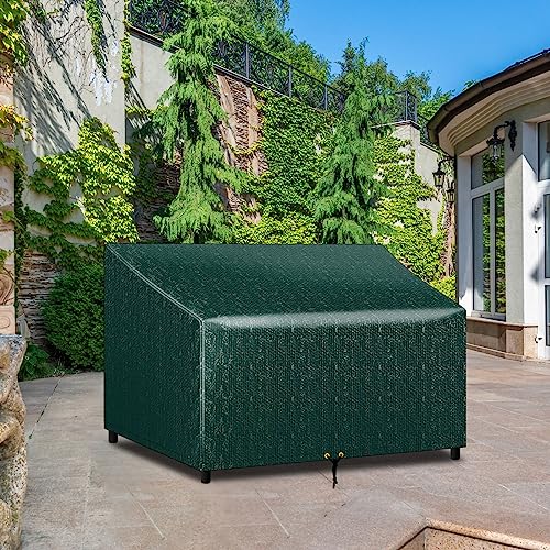 PATIO PLUS 2 Seater Garden Bench Cover for Garden Bench Waterproof Green 134x66x63/89cm