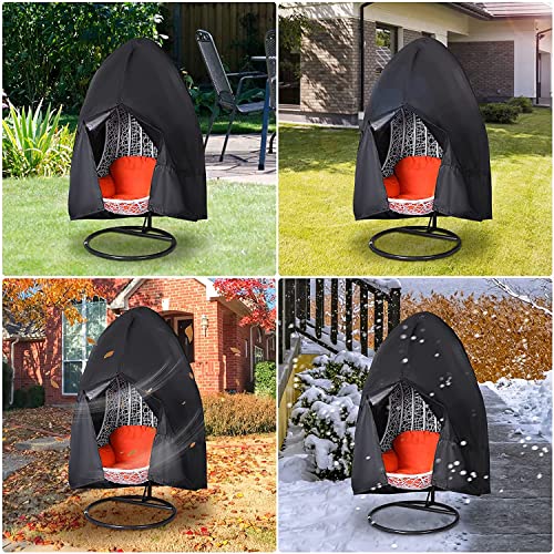 GARPROVM Patio Hanging Egg Chair Cover, 420D Oxford Fabric Egg Swing Chair Covers Waterproof Anti-dust,for Outdoor Rattan Wicker Swing Chair,Pati