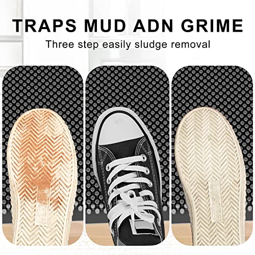 Fowooyeen FWY003B Outdoor Indoor Door Mat, Silicone Scraper Mat, Durable Non-Slip Welcome Entrance Way Rug, Front Door Mats Low-Profile Heavy Dut