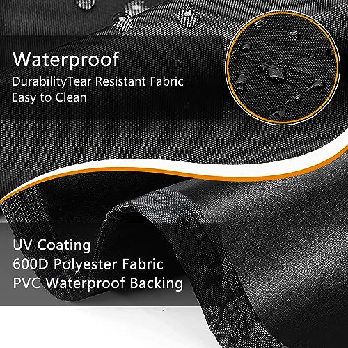 Kovshuiwe Diameter 94cm Black Garden Table Cover Round, Patio Table Top Cover Set,Garden Furniture Cover Fitted Round Outdoor and Indoor Use, Wat